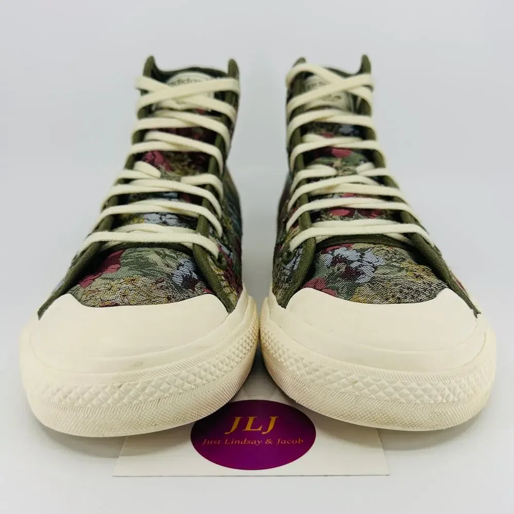 Adidas Men's Nizza Hi RF 'Floral' Jacquard High Top Sneakers H01144 Size 8